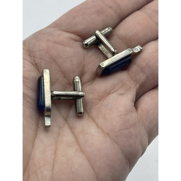 Men’s Blue Glass Bottle Cuff Links - Picture 7 of 8